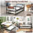 Twin Daybed & Trundle Set, Metal Daybed w/Steel Slats Support, Space-Saving Sofa Bed Trundle