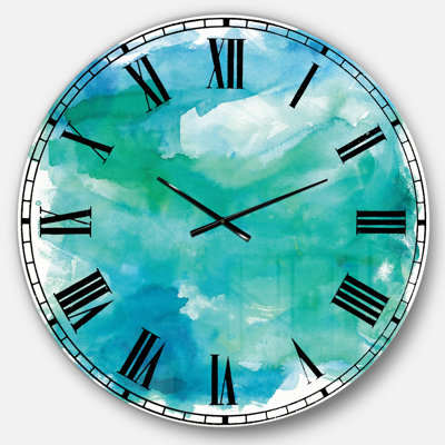 Horloge ronde en métal Sea Glass