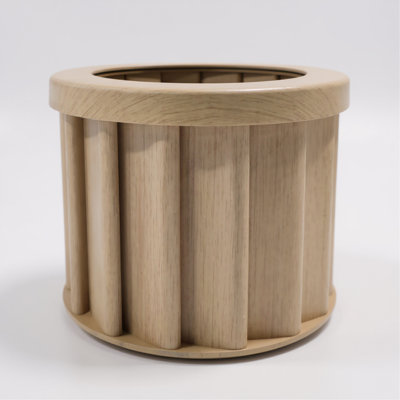 Round Strata Planter SM - Beige Brown