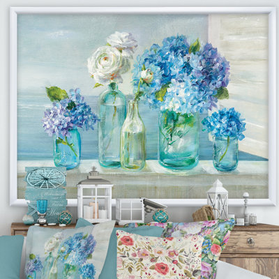 «Coastal Flowers Bouquets», reproduction sur toile encadrée