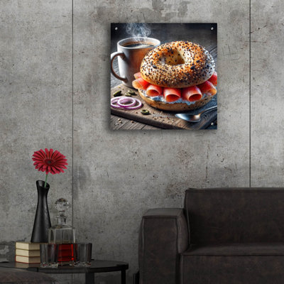 «Power Breakfast» par Rey Klimt, art mural en verre acrylique