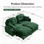 Canapé modulaire en chenille 2 places avec 2 coussins et 2 repose-pieds