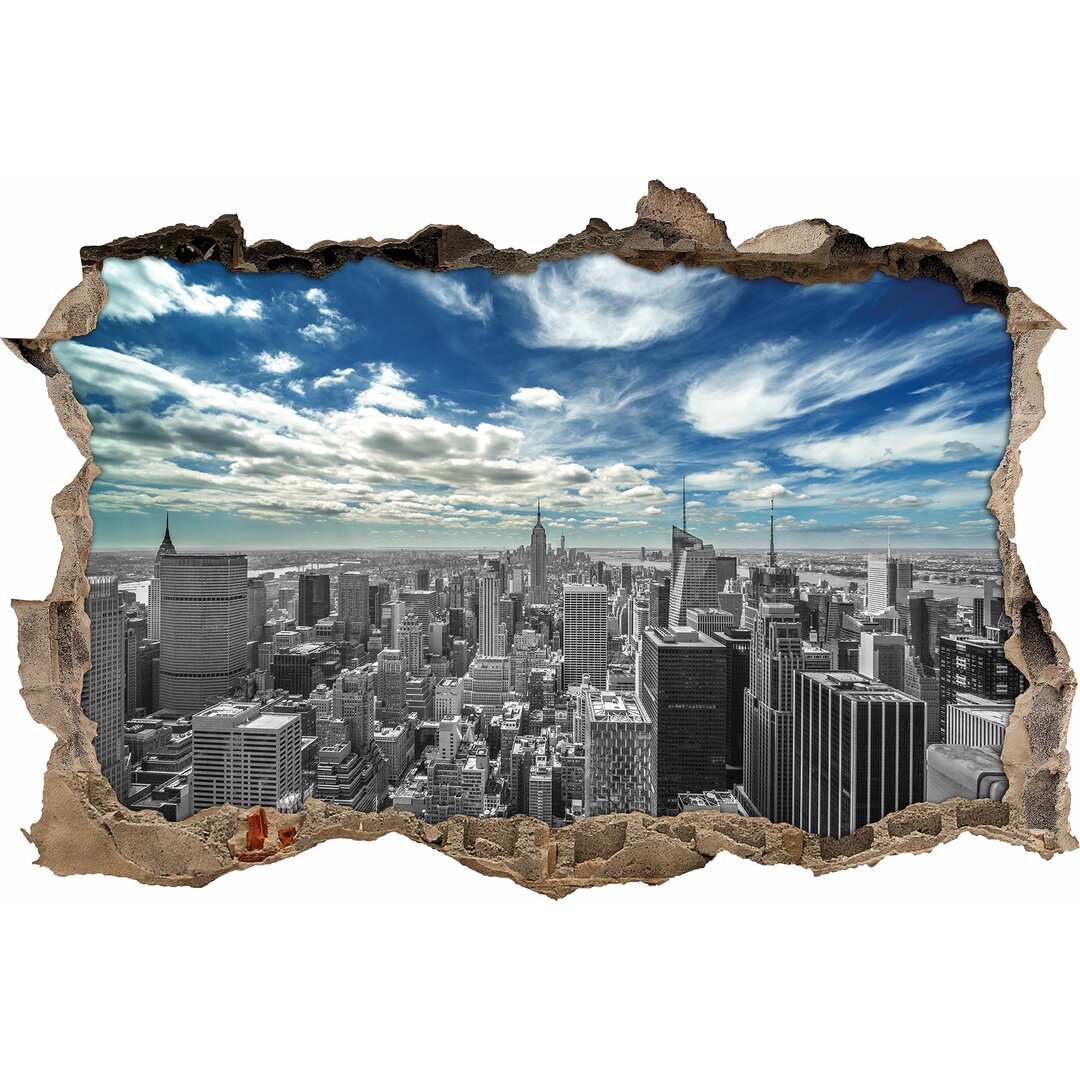 Wandtattoo New York unter bewölktem Himmel