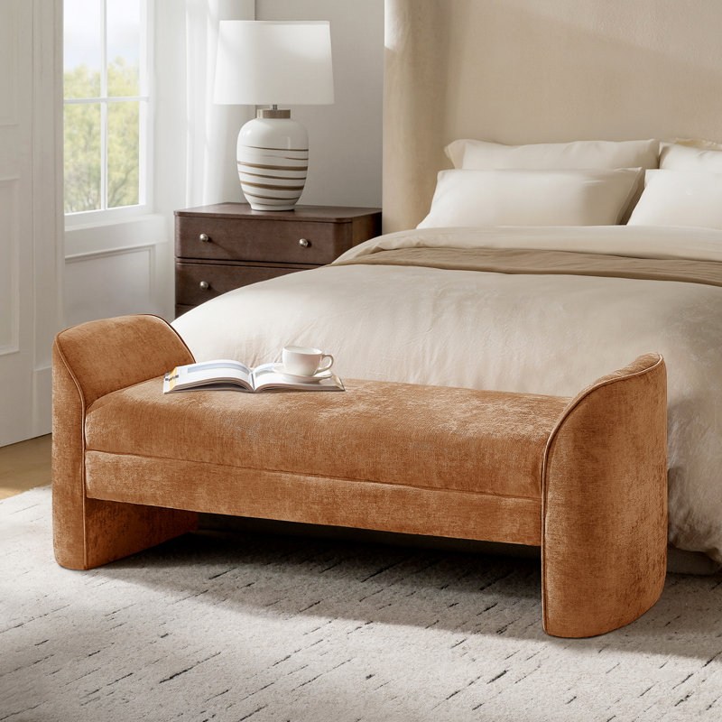 Banc rembourré Arlesia, Caramel