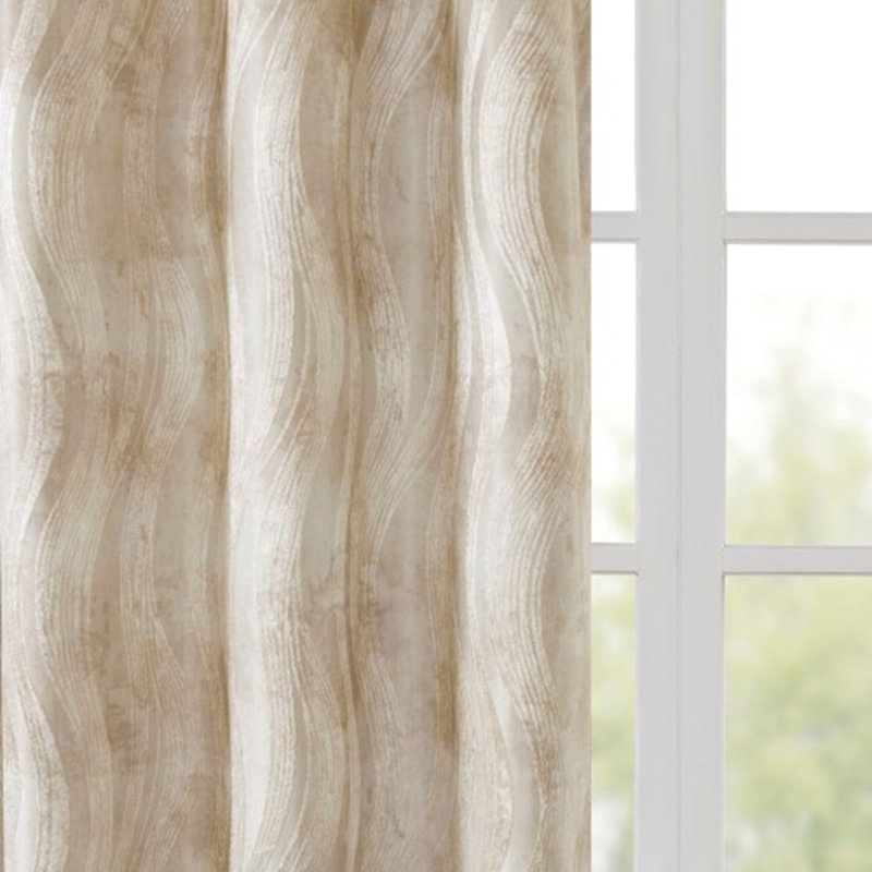 Printed Jacquard Grommet Top Total Blackout Curtain Panel(Only 1 Pc Panel), 50" W x 95" L