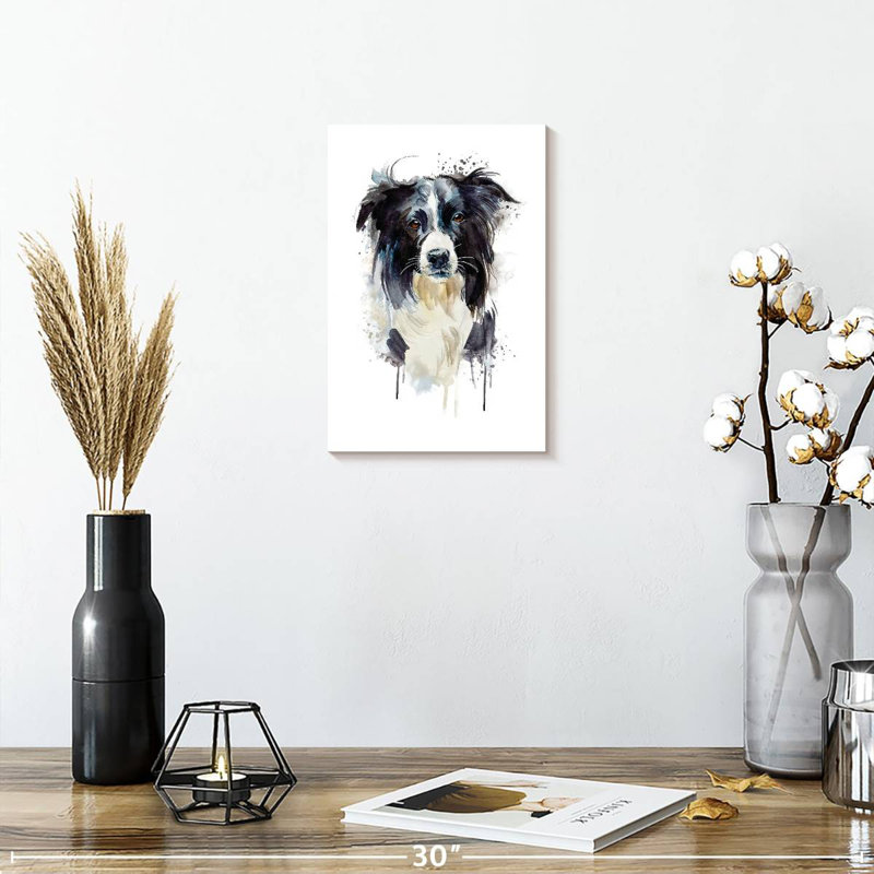 Border Collie Dog Splash, 12" H x 8" W
