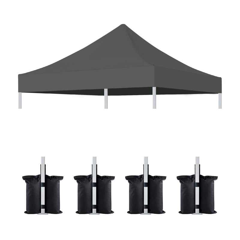 Pavillon de jardin escamotable d'extérieur pour patio, jardin, cour et terrasse, Gris