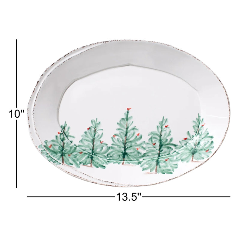 Lastra Holiday Stoneware Platter, 13.5" L x 10" W