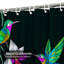 Rideau de douche à motif floral avec 12 crochets Hummingbirds-1360312892
