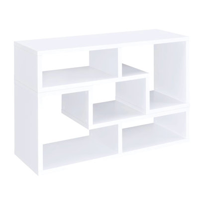 Convertible Tv Stand And Bookcase - White, Spacious Storage Solution, & Particle Board Built Console Modern Storage,
