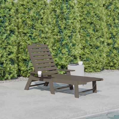 Ayleah Commercial Grade Outdoor Adjustable Lounge Chair with Cupholder by Rosecliff Heights