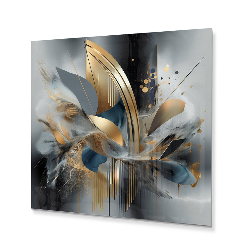 Douces couleurs marbrées abstraites II - art mural abstrait en métal marbré, H 16 po x l 16 po x P 1 po
