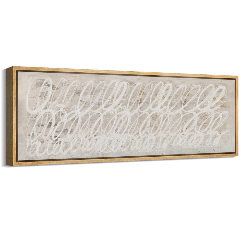 «Abstract Pastel Lines», calligraphie abstraite blanche, rétro, beaux-arts, chambre à coucher très grande, reproduction murale encadrée