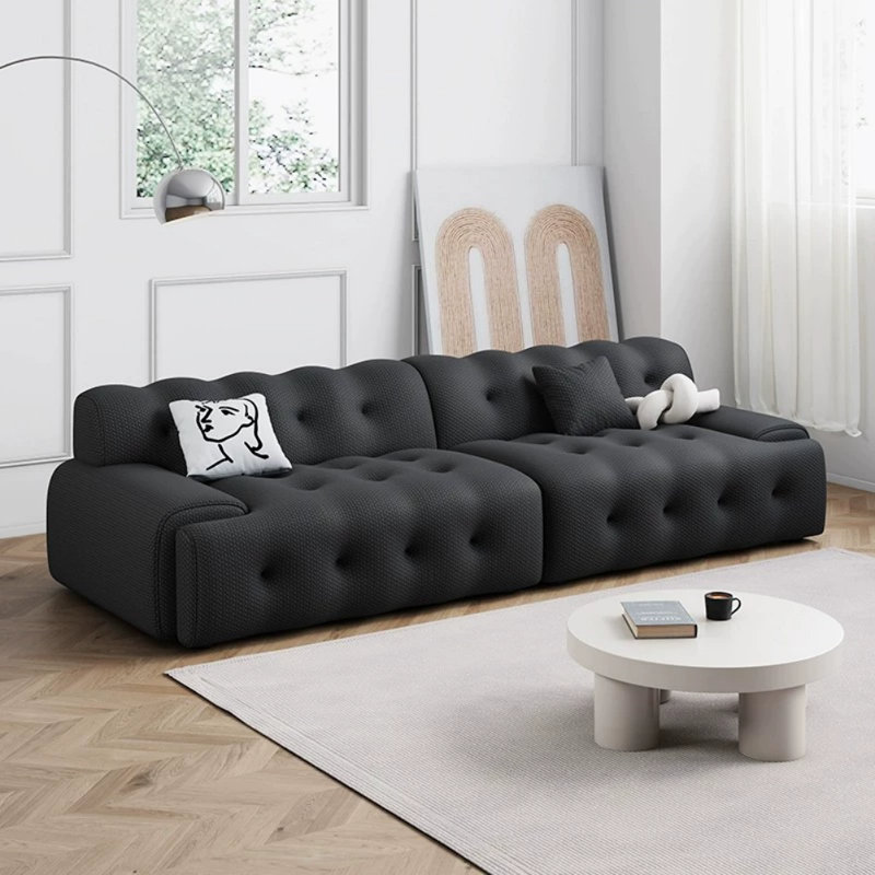 Italian Simple Design Black Sofa