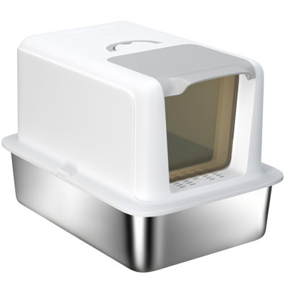 Cat Litter Boxes & Litter Box Enclosures, XL Steel Modern Enclosed