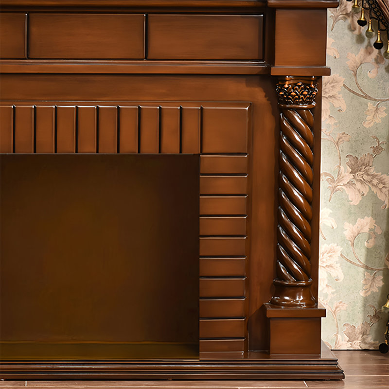European style simple fireplace decorative cabinet, Brown