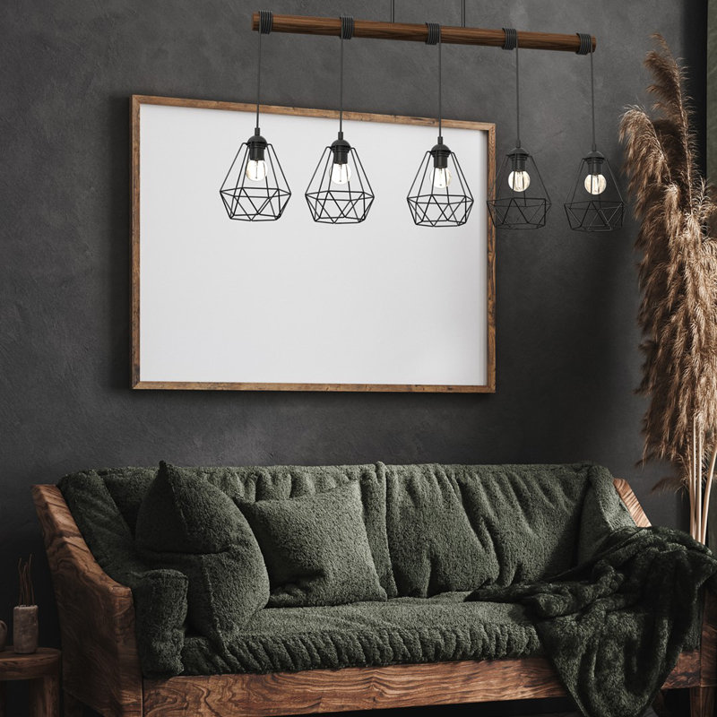 Dewart 5 - Light Black/Brown Geometric Pendant