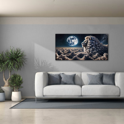 Epic Graffiti 'Moon Watching' by Rey Klimt Canvas Wall Art