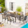 Alyah 6 - Person Metal Patio Dining Set with Extendable Rectangular Table