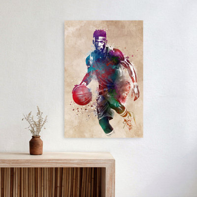 Vibrant Basketball Player Contemporary Wall Art