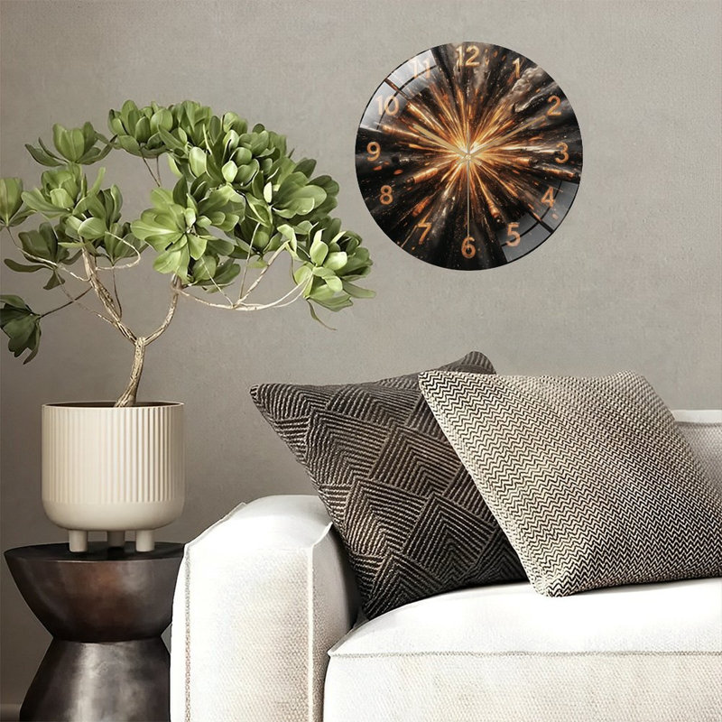 Horloge murale éclatante avec horloge murale moderne en verre 12 po