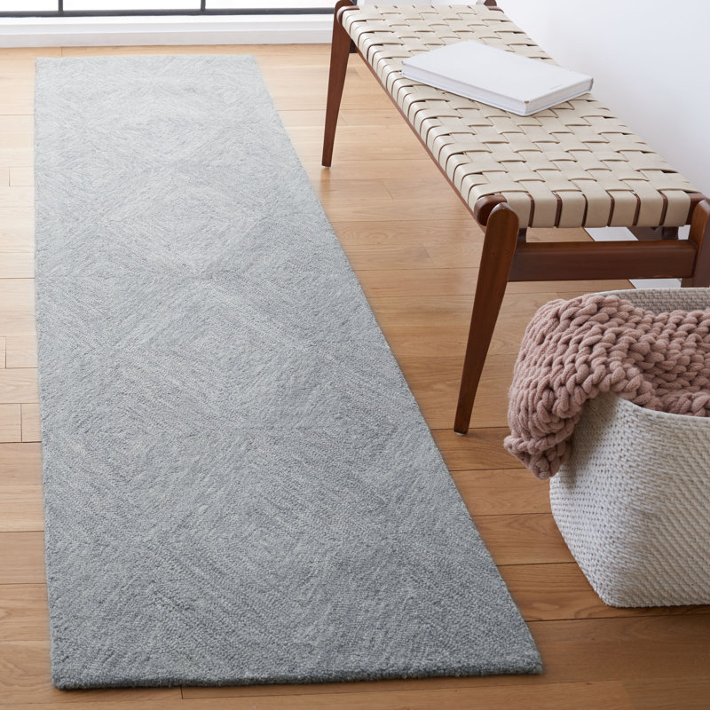 Nekoosa Metro Hand Tufted Wool And Cotton With Latex Geometric Rug, Runner 2'3" x 9'