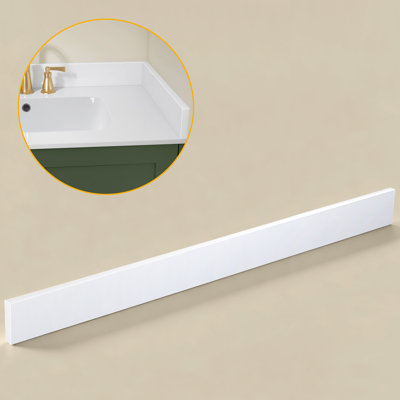 48" Solid Surface Backsplash In White