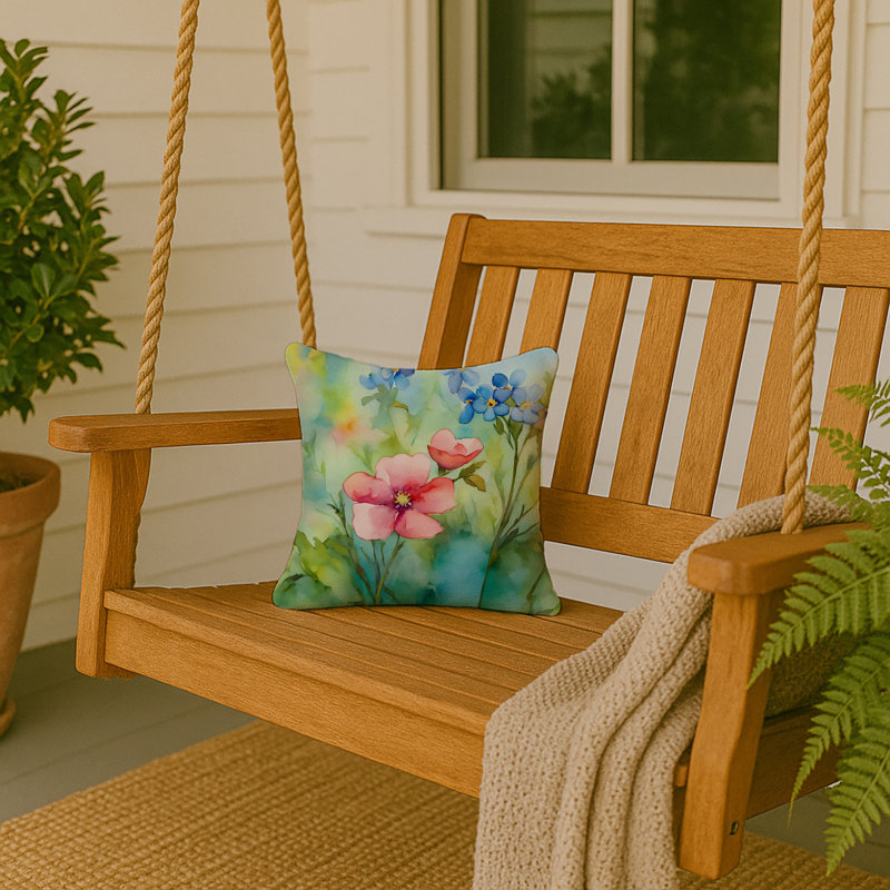 Coussin Alaska Forget-me-nots in Watercolor, Carré 14 po