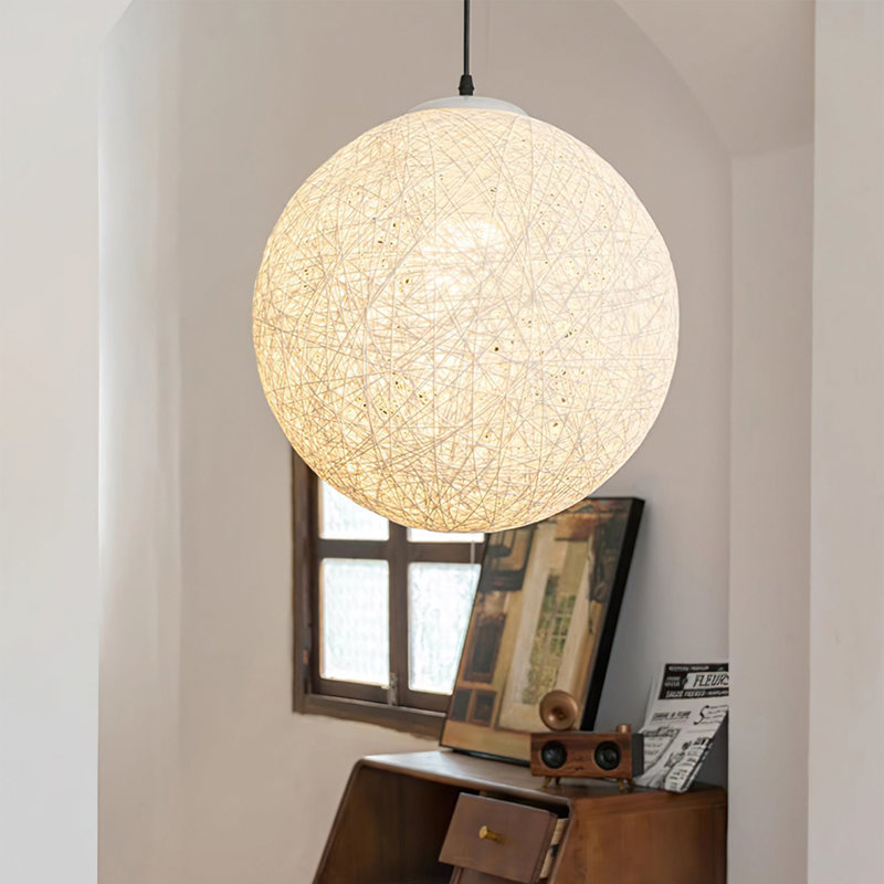 Luminaire suspendu Orbe blanc 32 po, 31.5", Blanc