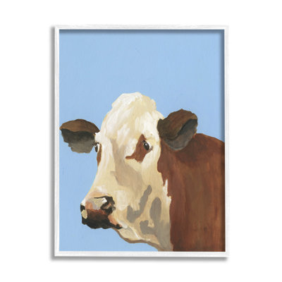 «Blue Farm Cow», art giclée par Regina Moore