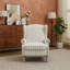 Fauteuil à oreilles moderne à rayures avec pieds en bois massif de style romain et coussin éponge haute densité pour le salon et la chambre à coucher