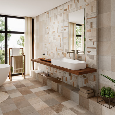 Adagio Decor 9-3 / 4 po X 9 3/4 po Carreau de porcelaine pour plancher et mur