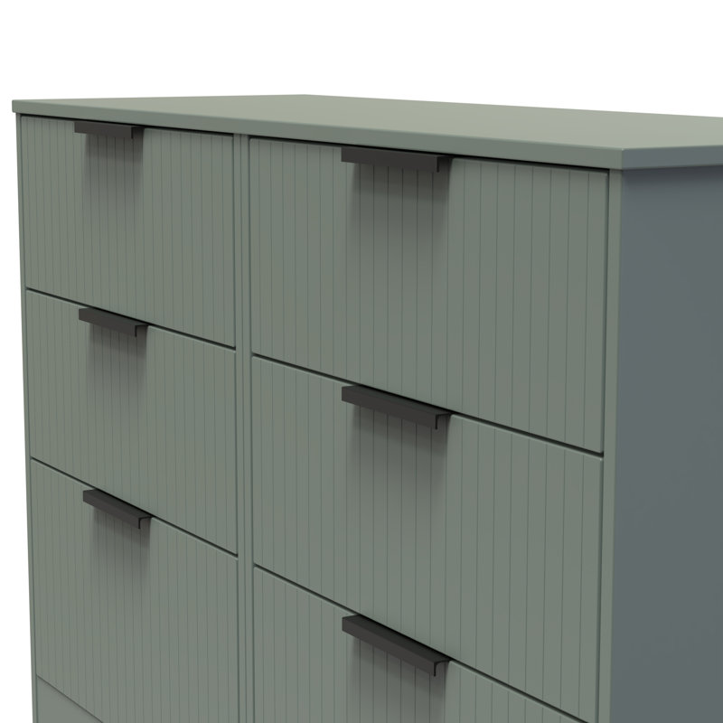 Charay 115 cm W Chest of 6 Drawers, Reed Green