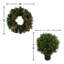 Classic Holiday Wreath and Two UV Boxwood Drop-Ins