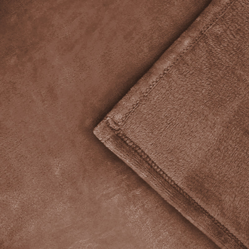 Soft & Cozy Faux Fur Reversible Fleece Throw Blanket , Camel, Super King