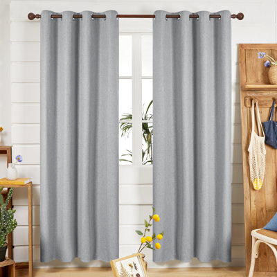 Lythrodontas Faux Linen Total Blackout Curtain Panels