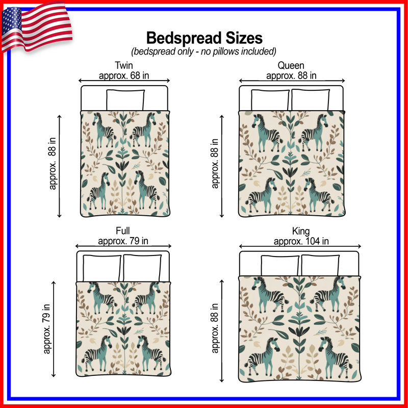 Zèbre Botanical Illustration Bedding Zebra couvre-lit animal, Grand lit