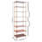 8 Tiers Tall Rectangular Acrylic Floorstanding Shoe Rack Shoe Storage Shelf For Entryway Brown Clear-20439787