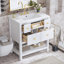 Ensemble de meuble-lavabo simple 30 po avec 5 tiroirs, meuble-lavabo autoportant avec cadre en bois massif 30 po-741693489
