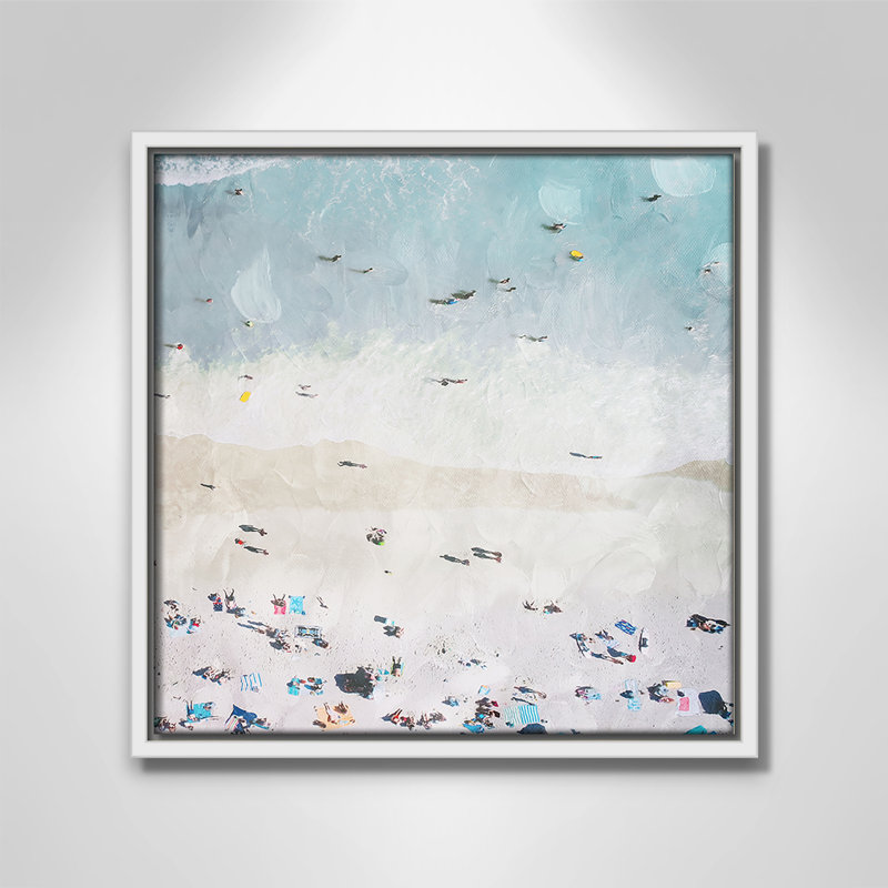 «Beaching Out II» par Milli Villa, H 13,5 po x l 13,5 po, Blanc