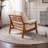 Mid-Century Accent Chair With Solid Wood Frame And Removable Cushions-1094629338