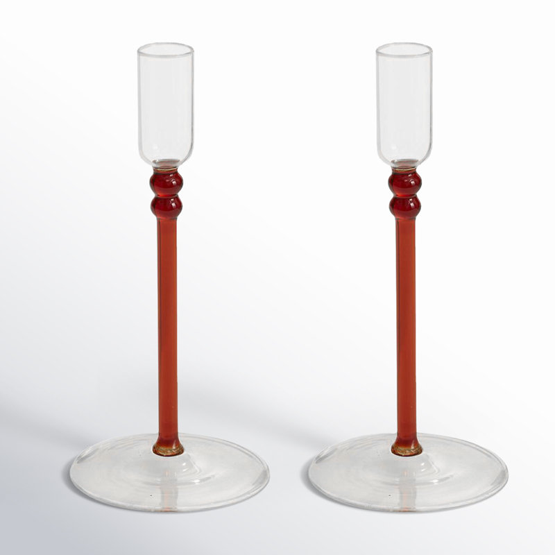 Bougeoir de table en verre Wyland, H 7,75 po x l 3,5 po x P 3,5 po