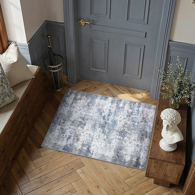 Tapis moderne lavable à la machine avec envers antidérapant Delly