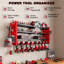 Organisateur mural robuste à plusieurs niveaux pour outils électriques, rouge
