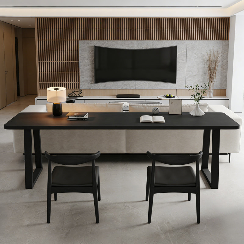 Modern Rectangular Solid Pine Wood Writing Desk