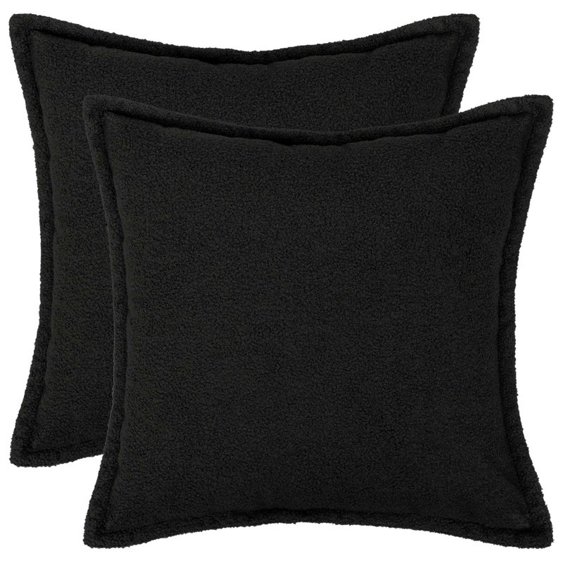 Dark Grey Cushion Cover, Square 40cm, Black