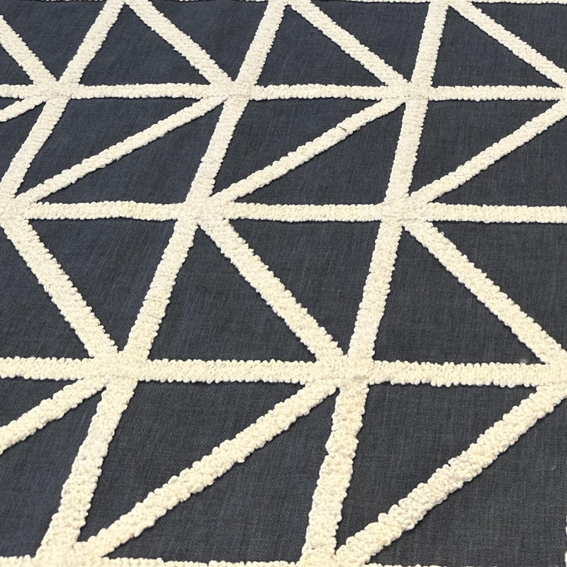 Plutus Black Beige Midnight Luxe Diamonds Luxury Throw Pillow, Rectangle, 12"H x 20"W