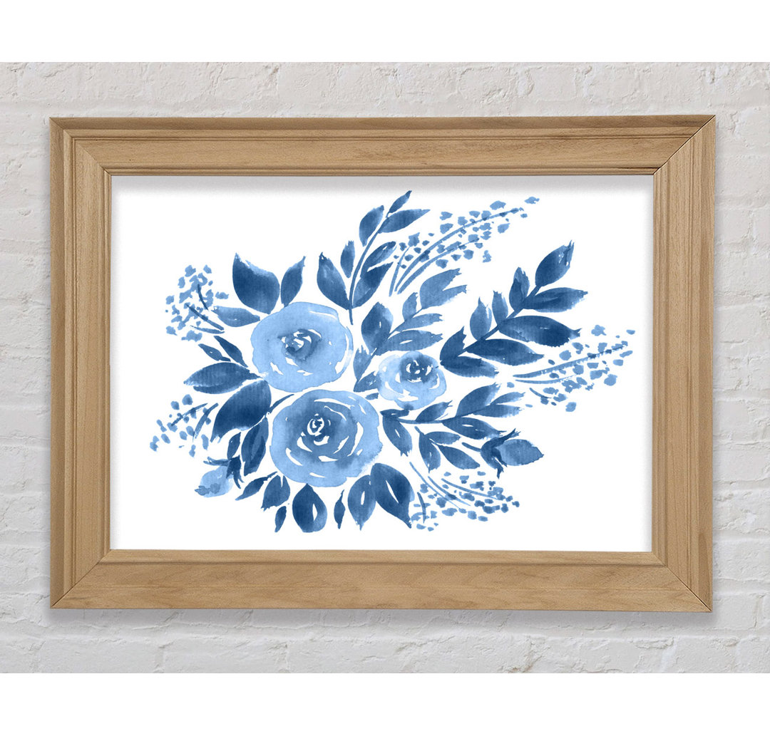 Blue Flower Time - Bilderrahmen Kunstdrucke