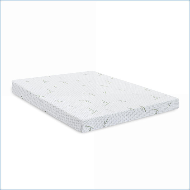 Matelas | Matelas en mousse viscoélastique double couche 10 pouces avec housse en bambou - Grand | Blanc neige | Mousse
