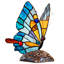 Cristobal 9"H Colourful Butterfly Stained Glass Novelty Light